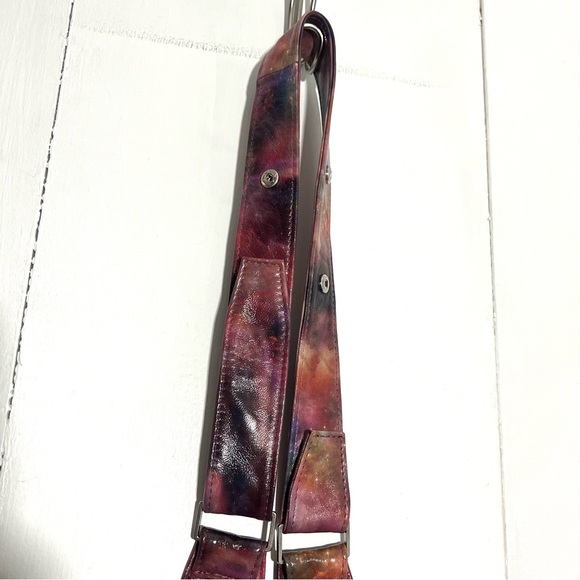 Sash Genuine Leather Galaxy Multicolor Travel Packable Sling Crossbody Bag Purse - Picture 6 of 7